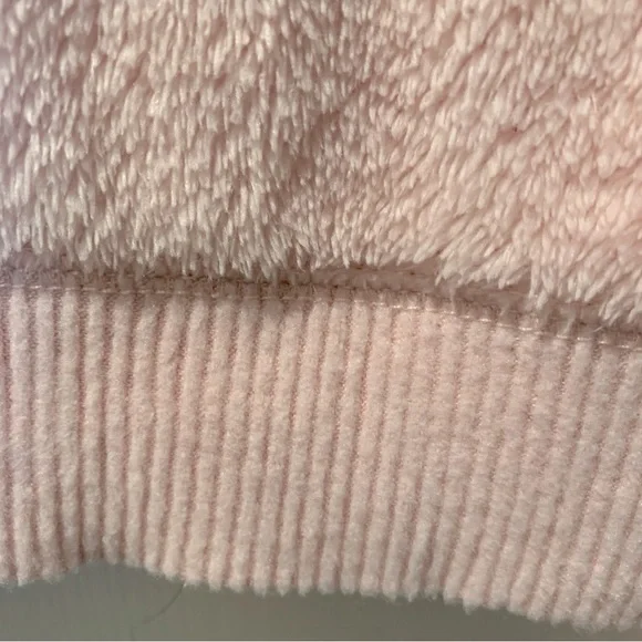 HOLLISTER Pink Fuzzy Cropped Drawstring Cowl Neck Pullover Longsleeve Jacket L - Picture 9 of 11